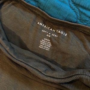 Army Green Ribbed Tube Top